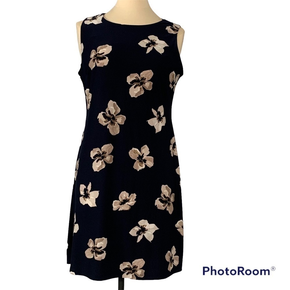 Tommy Hilfiger black Floral Sleeveless A-Line Dress Size 10